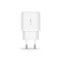 Ładowarka sieciowa C20W USB-C USB-A 20W z kablem USB-C - biała