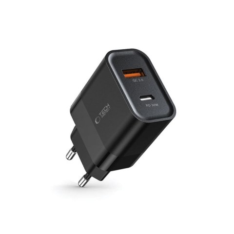 Ładowarka sieciowa C30W USB-C USB-A 30W - czarna