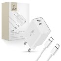 Ładowarka sieciowa C35W 2x USB-C z kablem USB-C 35W - biała