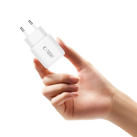 Ładowarka sieciowa NCA30 USB-A USB-C PD QC 30W z kablem USB-C 1m - biała