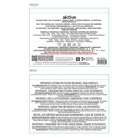 Składanego Krzesła Aktive Pomarańczowy 50 x 67 x 51 cm