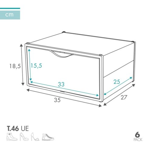 Stackable shoe box Max Home Biały 6 Sztuk polipropylen ABS 35 x 18,5 x 27 cm