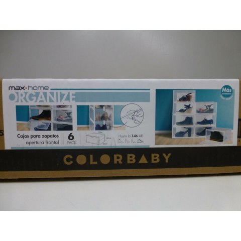 Stackable shoe box Max Home Biały 6 Sztuk polipropylen ABS 35 x 18,5 x 27 cm