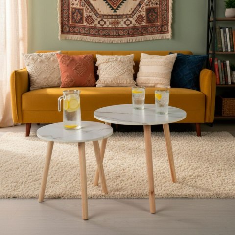 Zestaw 2 stołów Max Home Biały 48 x 45 x 48 cm