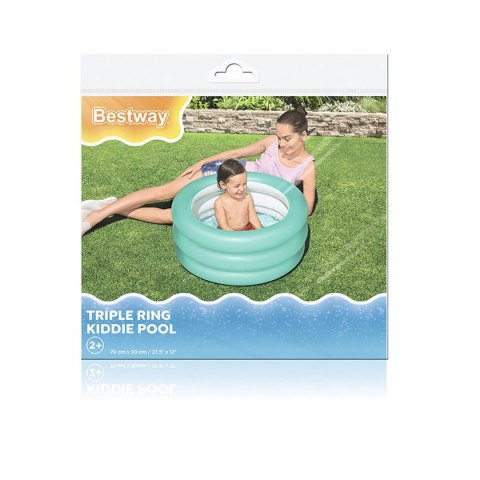 Bestway Basen dmuchany dla dzieci 3 pierścienie Kolor mieszany 70x30 cm +2 lata Ogrodnictwo 51033