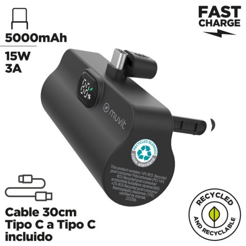 Powerbank Muvit for Change DP53D-R-PD Czarny 5000 mAh