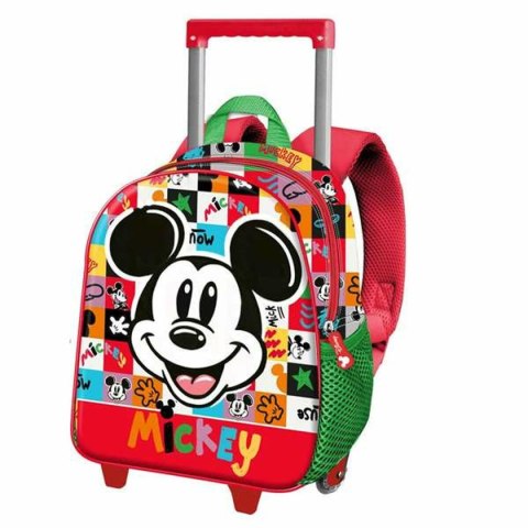 Torba szkolna z kółkami Mickey Mouse Mood Czerwony Kolor Zielony 26 x 13 x 34 cm