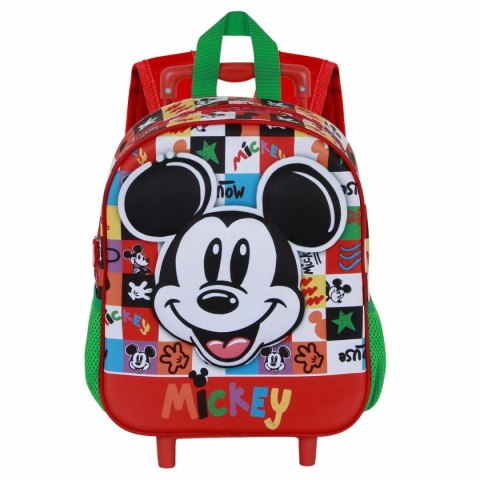 Torba szkolna z kółkami Mickey Mouse Mood Czerwony Kolor Zielony 26 x 13 x 34 cm