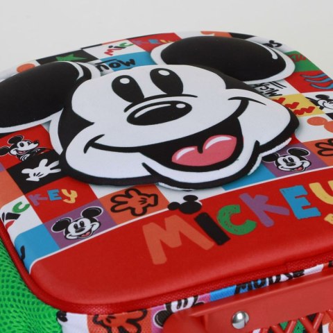 Torba szkolna z kółkami Mickey Mouse Mood Czerwony Kolor Zielony 26 x 13 x 34 cm
