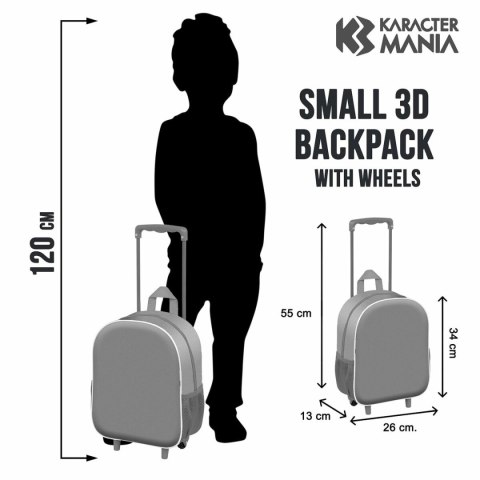 Torba szkolna z kółkami Mickey Mouse Mood Czerwony Kolor Zielony 26 x 13 x 34 cm