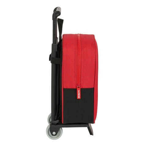 Torba szkolna z kółkami Sevilla Fútbol Club Czarny Czerwony 22 x 27 x 10 cm