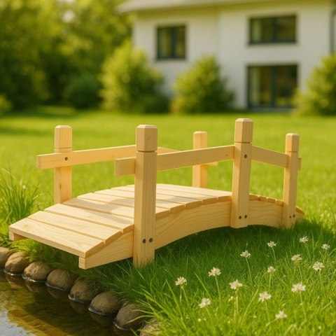 Drewniany mostek ogrodowy, 71 cm, bez wykończenia, prod. cz