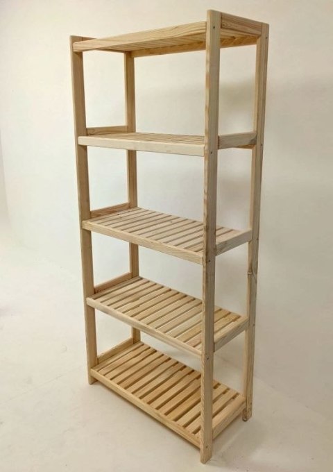 Drewniany regał sosnowy, 5 półek, 173x80x33 cm, produkcja cz
