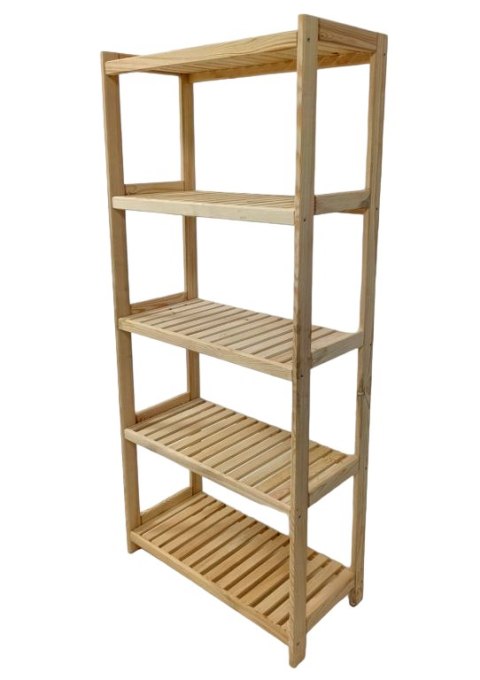 Drewniany regał sosnowy, 5 półek, 173x80x33 cm, produkcja cz