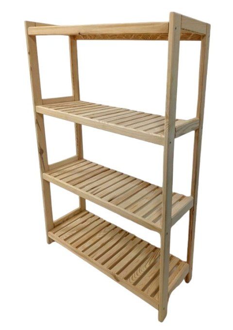 Regał drewniany, 4 półki, 133 x 70 x 33 cm