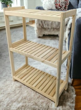 Regał drewniany, 3 półki, 93 x 70 x 33 cm