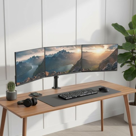 MACLEAN UCHWYT NA 3 MONITORY, SPRĘŻYNA GAZOWA, 17"-27", 2-8KG, CZARNY MC-137