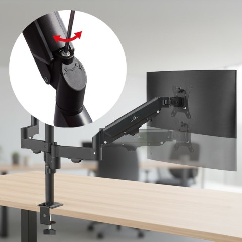 MACLEAN UCHWYT NA 3 MONITORY, SPRĘŻYNA GAZOWA, 17"-27", 2-8KG, CZARNY MC-137