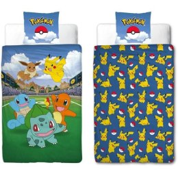 Komplet poszewek na kołdrę Pokémon 25 x 4 x 30 cm Wielokolorowy Łóżko 140 2 Części