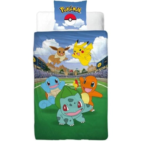 Komplet poszewek na kołdrę Pokémon 25 x 4 x 30 cm Wielokolorowy Łóżko 140 2 Części