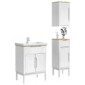 Zestaw mebli łazienkowych 3 pcs Biały Lite drewno sosnowe