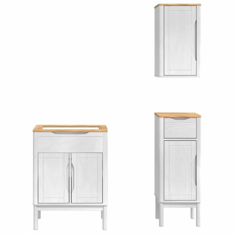Zestaw mebli łazienkowych 3 pcs Biały Lite drewno sosnowe