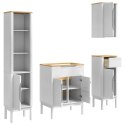 Zestaw mebli łazienkowych 4 pcs Biały Lite drewno sosnowe