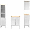 Zestaw mebli łazienkowych 4 pcs Biały Lite drewno sosnowe