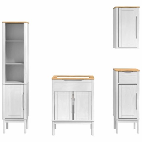 Zestaw mebli łazienkowych 4 pcs Biały Lite drewno sosnowe