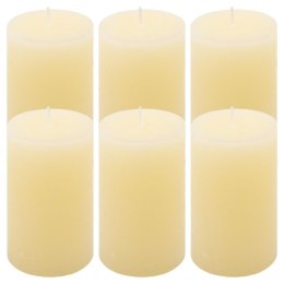 Zestaw świec rustykalnych, 11,5 cm, Ø 6,8 cm, kremowy, 6 szt