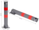 Blokada parkingowa składana słupek 60 cm na klucz z odblaskowymi pasami