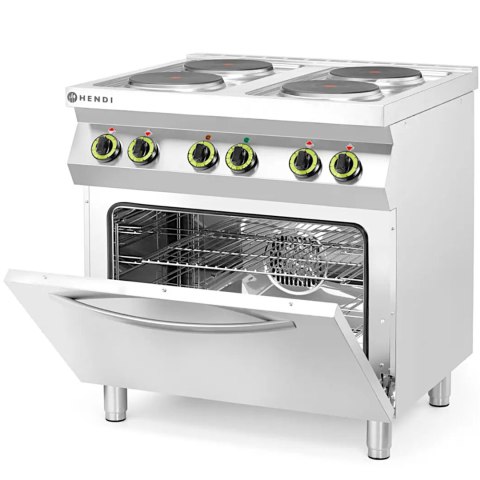 Kuchnia elektryczna 4 płyty z piekarnikiem konwekcyjnym GN1/1 Kitchen Line - Hendi 225936