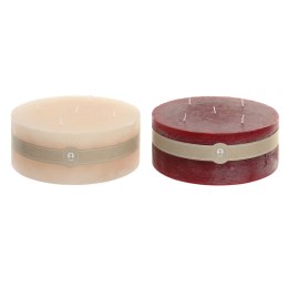 Świeca Home ESPRIT Czerwony Krem Boże Narodzenie 25 x 25 x 10 cm (2 Sztuk)