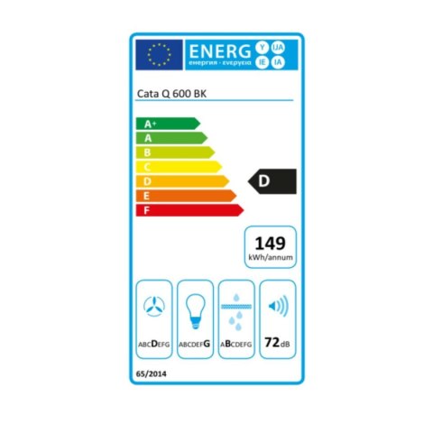 Okap konwencjonalny Cata Q600BK 60 cm 645 m3/h 72 dB 240W