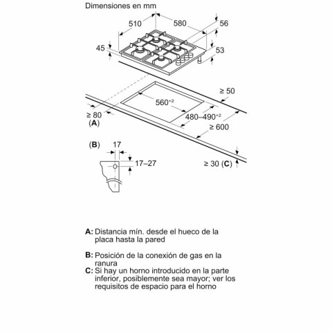 Płyta gazowa Balay 3ETX463BB 60 cm