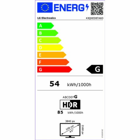 Smart TV LG 43QNED87A6D 43" 4K Ultra HD LED HDR Edge-LED QNED
