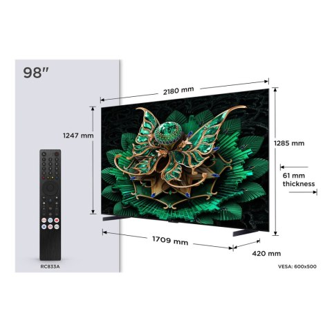 Smart TV TCL 98C7K 98" 4K Ultra HD HDR QD Mini LED