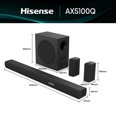Soundbar Hisense AX5100Q 580 W Czarny