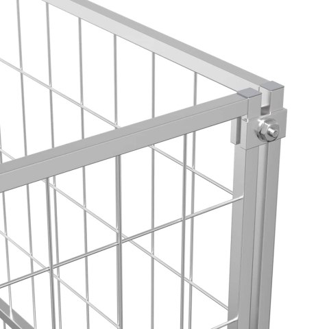 Kojec dla psa, srebrny, 3 m², stalowy