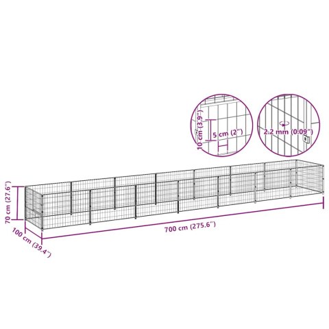 Kojec dla psa, srebrny, 7 m², stalowy