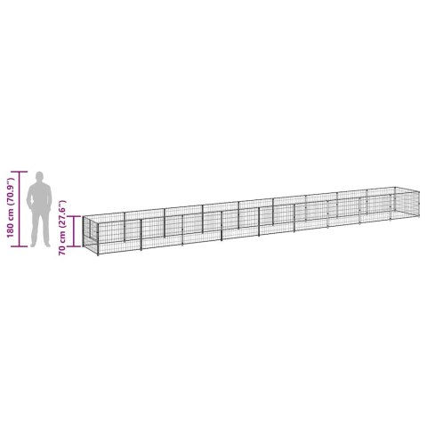 Kojec dla psa, srebrny, 9 m², stalowy