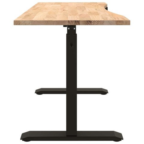 Biurko Czarny i naturalny 140 x 60 cm Dąb lite