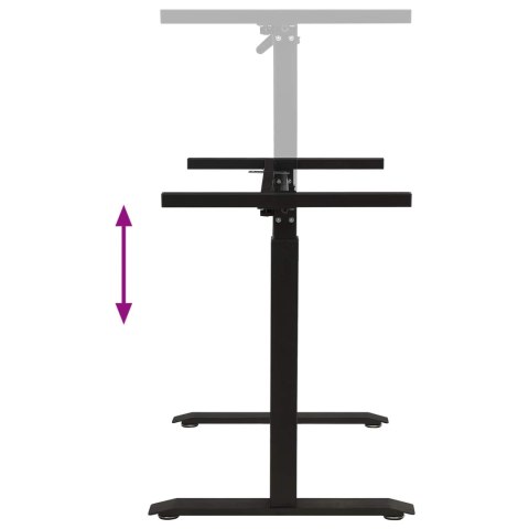 Biurko Czarny i naturalny 140 x 60 cm Dąb lite