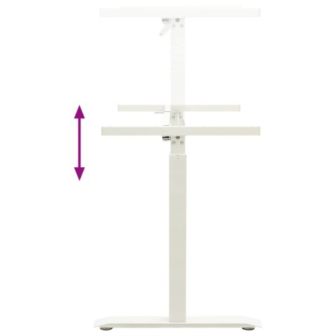 Biurko z przechowywaniem Biały i naturalny 140 x 60 cm Dąb lite