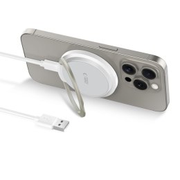 Ładowarka indukcyjna z podstawką kablem USB-A - USB-C MagSafe - biała
