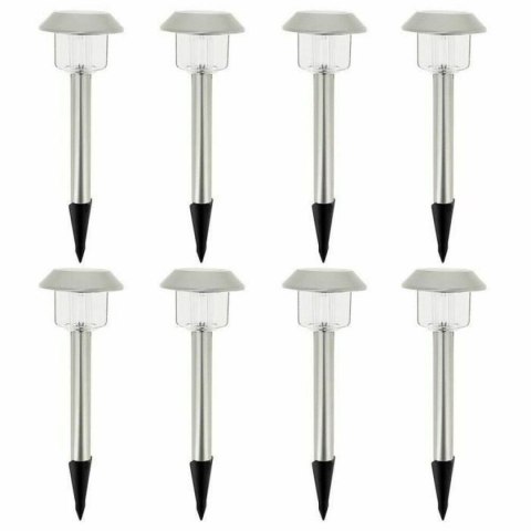 Lampa słoneczna Lumisky Alesia LED Srebrzysty Stal nierdzewna Zimna Biel (8 Sztuk)