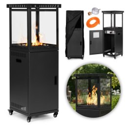 Ogrzewacz gazowy promiennik grzejnik 13 kW szklany na ogród patio reduktor kamienie wulkaniczne pokrowiec MultiGarden