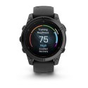 Zegarek sportowy Garmin Fenix E Stainless Steel AMOLED 47mm Czarny
