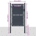 Brama ogrodowa stalowa 100x200 cm antracyt