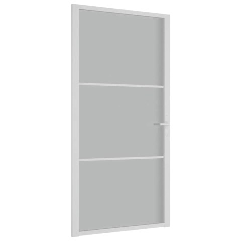 Drzwi wewnętrzne, 102,5x201,5 cm, białe, szkło mat i aluminium